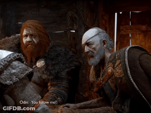 Two Men Saying Odin You Follow Me GIF