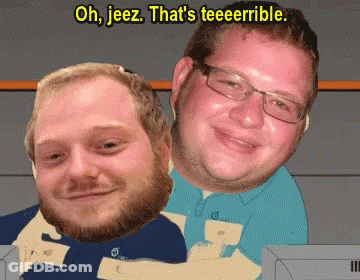 Two Men Saying Oh Jeez Tereible GIF