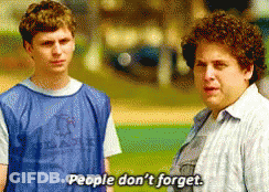 Two Men Saying People Don't Forget GIF