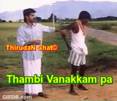 Two Men Saying Thambi Vanakkam Pa GIF