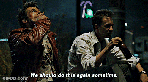 Two Men Saying We Should Do This Again Sometime GIF