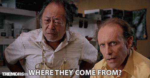 Two Men Saying Where They Come From GIF