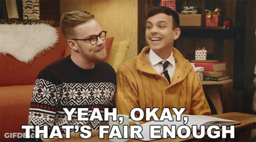 Two Men Saying Yeah Okay That's Fair Enough GIF