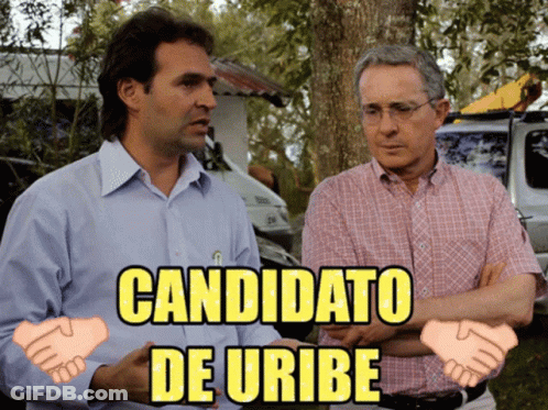 Two Men Shaking Hands Candidato De Uribe GIF