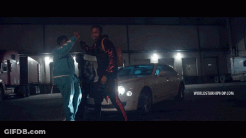 Two Men Shaking Hands In Front Of White Car Worldstarhiphop GIF