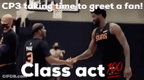 Two Men Shaking Hands On Basketball Court GIF