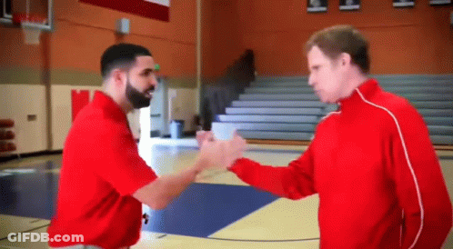 Two Men Shaking Hands One In Red Shirt GIF