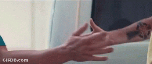 Two Men Shaking Hands One With Arm Tattoo GIF