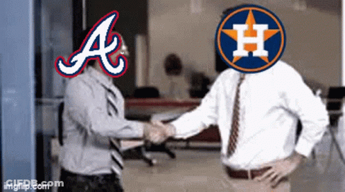 Two Men Shaking Hands With Atlanta Logo GIF