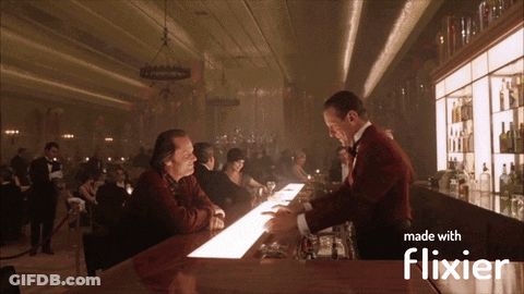 Two Men Sitting At Bar Made With Flixier GIF