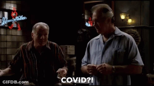 Two Men Sitting At Bar Talking GIF