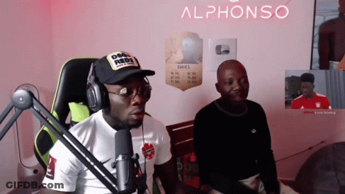 Two Men Sitting At Microphone Alphonso GIF