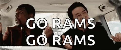 Two Men Sitting In Car Go Rams Go Rams GIF