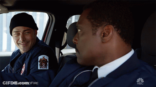 Two Men Sitting In Car Hashtag Chicagofire GIF