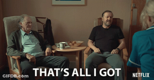 Two Men Sitting In Chairs With The Words That 'S All I Got Written On The Bottom GIF