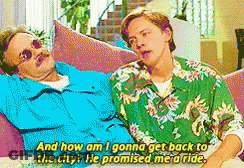 Two Men Sitting On Couch Saying And How Am I Gonna Get Back To The City GIF