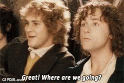 Two Men Sitting One Asking Where They Are Going GIF