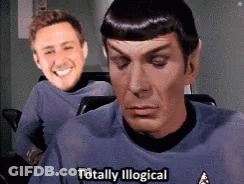 Two Men Sitting Saying Totally Illogical GIF