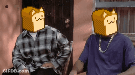 Two Men Sitting With Bread On Faces GIF
