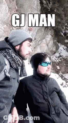 Two Men Snow One With Sunglasses Scarf GIF