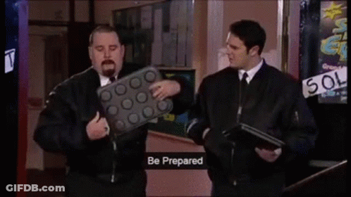Two Men Standing Be Prepared GIF
