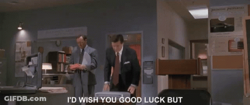 Two Men Standing In An Office With The Words You Wouldn 'T Know What To Do With It If You Go It GIF