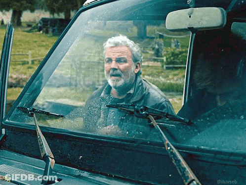 Two Men Standing In Car GIF