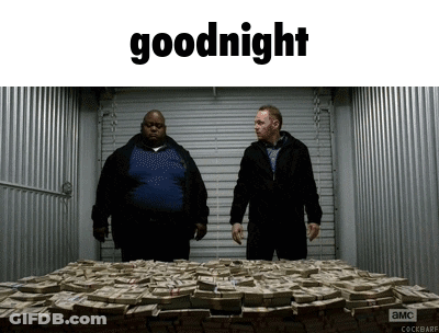 Two Men Standing In Front Of Pile Of Money Goodnight GIF