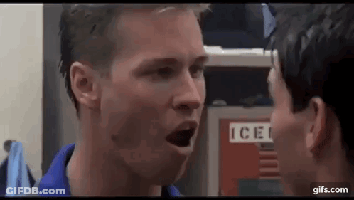 Two Men Standing In Locker Room GIF