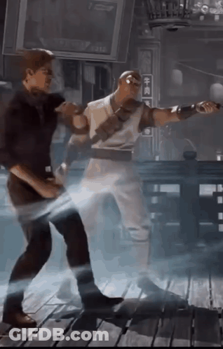 Two Men Standing Near Beef Sign GIF