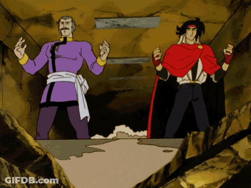 Two Men Standing Next To Each Other GIF