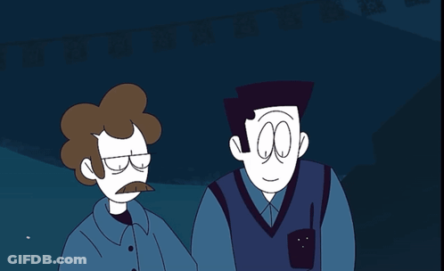 Two Men Standing Next To Each Other GIF