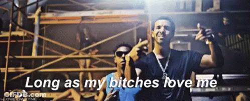 Two Men Standing Next To Each Other Long As My Bitches Love Me GIF