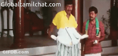 Two Men Standing Next To Each Other With Globaltamilchat.com GIF