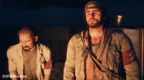 Two Men Standing Next To Each Other With One Wearing A Hat GIF