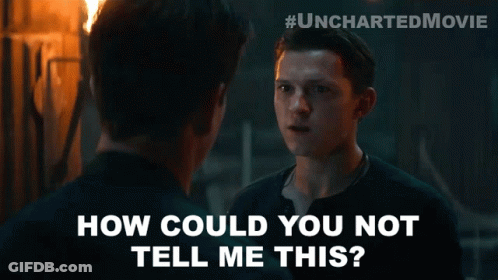 Two Men Standing Next To Each Other With The Words How Could You Not Tell Me This On The Bottom GIF