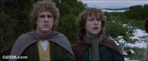 Two Men Standing Next To Each Other With We've In Yellow GIF