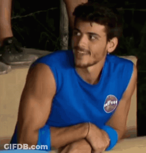 Two Men Standing Next To TV8 Logo GIF