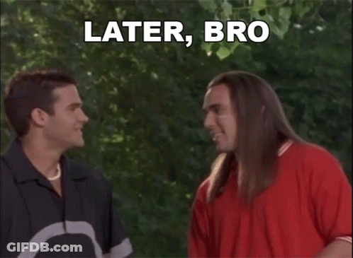 Two Men Standing One Saying Later Bro GIF