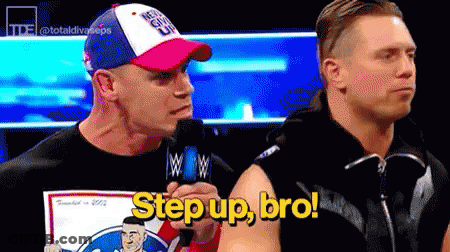Two Men Standing One Saying Step Up Bro GIF