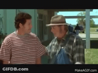 Two Men Standing One Wearing Hat GIF