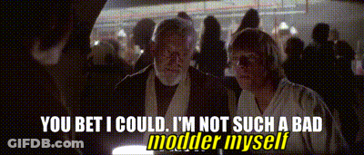 Two Men Standing Saying You Bet I Could I'm Not Such A Bad Modder Myself GIF