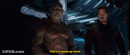 Two Men Standing Says That's A Made-Up Word GIF