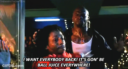 Two Men Standing Side By Side Saying I Want Everybody Back GIF