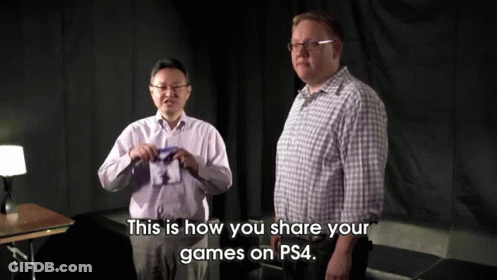Two Men Standing This Is How You Share Your Games On PS4 GIF