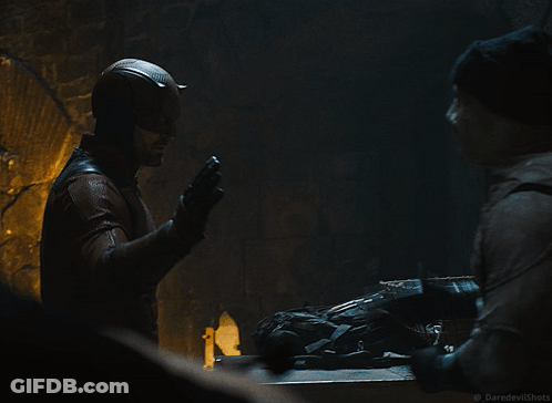 Two Men Standing Together Daredevil Shots GIF