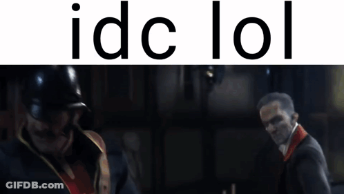 Two Men Standing Together Saying Idc Lol GIF