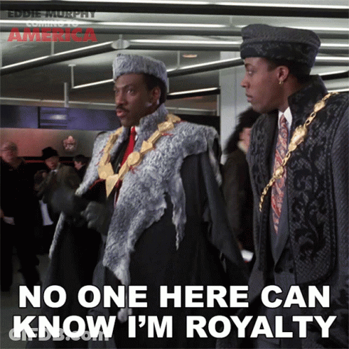 Two Men Standing With No One Knows I'm Royalty GIF