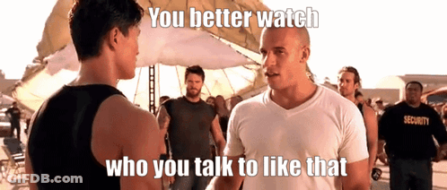 Two Men Standing With Security Guard GIF