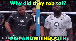Two Men Standing With Why Did They Rob Tai GIF